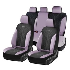 Seat Covers For Car 5 Seats Leather Car Seat Covers Fullset A-purpleblack