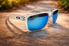 Oakley HOLBROOK XXL 9487 Matte Clear Frames Polarized PRIZM Blue Lens Sunglass