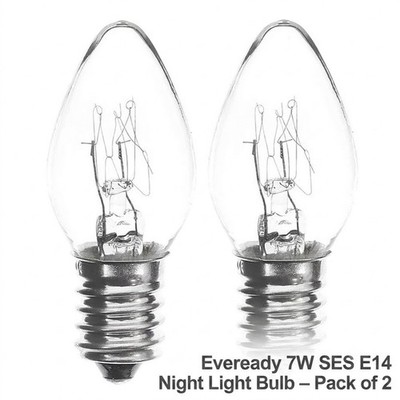 Eveready Nachtglühbirne SES E14 7W C7 warmweiß 2200K 2er Pack