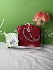 Vera Bradley Mini Zip Around Wallet NWT - Mesa Red Retired Pattern Pocket Wallet