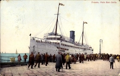 Ak Triest Trieste Friuli Venezia Giulia, Molo San Carlo, Dampfer... - 11226243