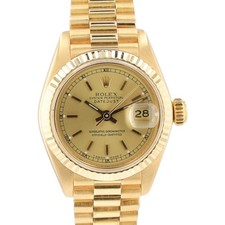 Rolex Datejust 69178 18KY Solid Gold Champagne Dial Ladies Watch Box & Paper