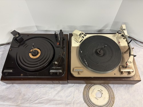 Vintage Garrard 88 mk II & Type A Turntables w/ Wood Plinth Bases (need work)