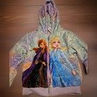 Disney Frozen Anna Elsa Kids Girl Jacket Sz 6Character Plush Hoodie Zip Up Cozy — photo 1