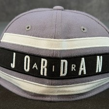 Jordan Brand Youth Snapback Hat Grey Black White Stripe Jumpman Adjustable Cap
