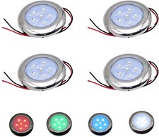 4PCS RGBW LED Marine Boat Courtesy Lights 3in IP67 Deck Cabin Dome Lamps