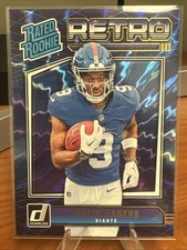 2024 Panini Donruss Malik Nabers Retro Rated Rookie Blue Shock RC #6 Giants