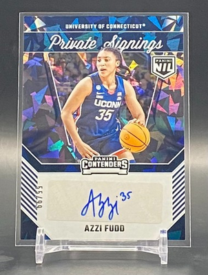 #ad #ad 2024 25 Panini UConn NIL Azzi Fudd Rookie Auto Cracked Ice # 99 Connecticut #AF $379.99
