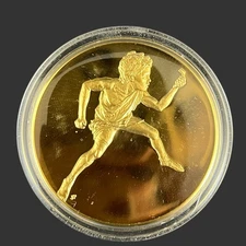 Vtg Art Treasures of Ancient Greece- Jockey Gold Plated Bronze Medal