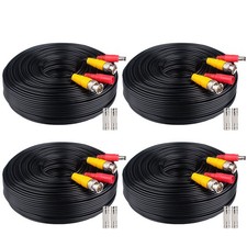 BNC Cable 4x100FT, All-in-One Siamese Video and Power Security Camera Wire, C...