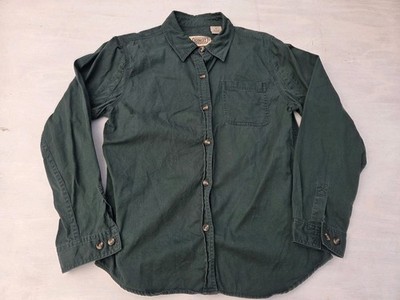 C.E. Schmidt Button Up Fit For Her Shirt Womens M Medium  Green Work Wear