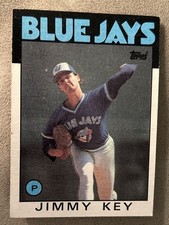 1986 Topps Jimmy Key 2nd Year Baseball Card #545 Blue Jays Pitcher Fair Creased