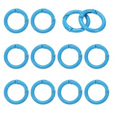 1" Spring O Rings, Spring Snap Keyring for Handbag, 12 Pack Blue