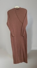 Women's Long Sleeve Maxi Sweater Dress brown Sz S
