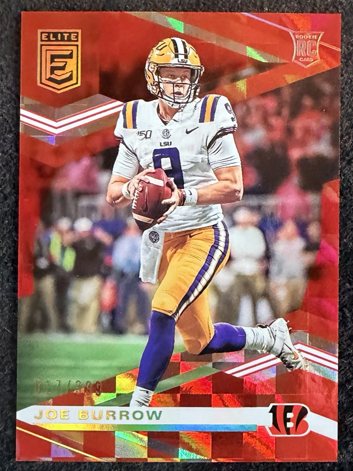 2020 Panini Donruss Elite Joe Burrow /399 Red Prizm Rc SP #102 True Rookie Card