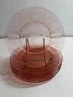 Vintage Jeanette Poinsettia Pattern Depression Glass Salad Plates Lot Of 6-8"
