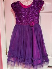 Jona Michelle girls size 7 purple pink lined embellished Dress