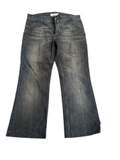 Yves Saint Laurent YSL Rive Gauche Wide-Leg Jeans   Washed Charcoal Grey, Vintag