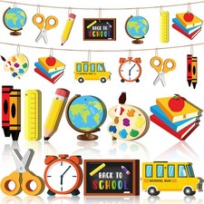 Weysat 30 Pcs Back to School Hanging Decoration First Day of School Themed