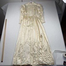 Vintage Gunne Sax Dress Womens 7 Ivory High Neck Lace Prairie Maxi Made USA 70s