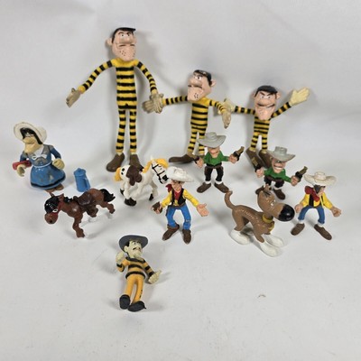 ラッキー・ルーク ヴィンテージ 人形フィギュアバラ売り可能 LUCKY LUKE Lucky Luke Vintage Toy PVC Bundle Action Figure Lot Mini