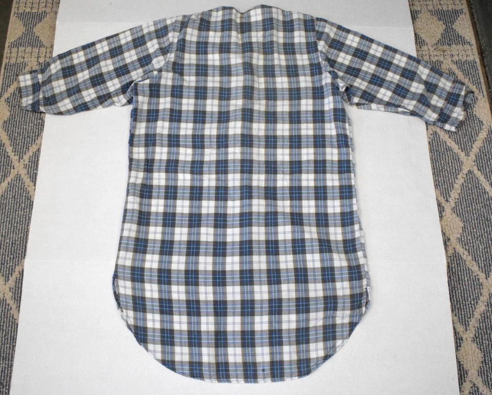 Camisón Woolrich Vintage Talla M/L Años 90 Rojo Blanco Azul Camisa Franela Fina a Cuadros Foto 2 de 4