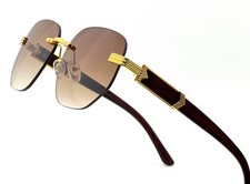 Sunglasses Men Fashion Designer Round Circle Sophisticated Frameless Shades New