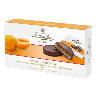 6x Anthon Berg Chocolate Covered Marzipan Dessert Apricot in Brandy Flavor 220g
