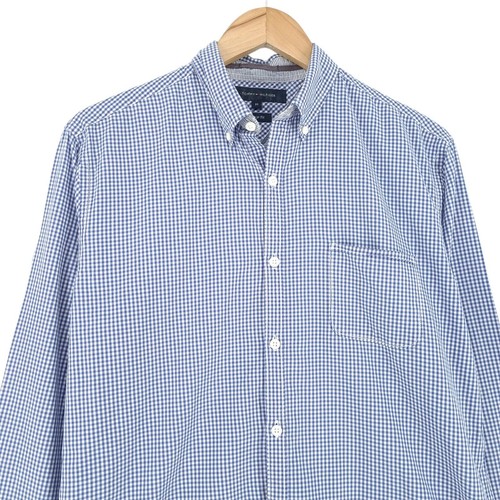 Tommy Hilfiger Vintage Fit Azul Cuadros Camisa de Manga Larga Hombre Fs2 Talla M - Imagen 2 de 9