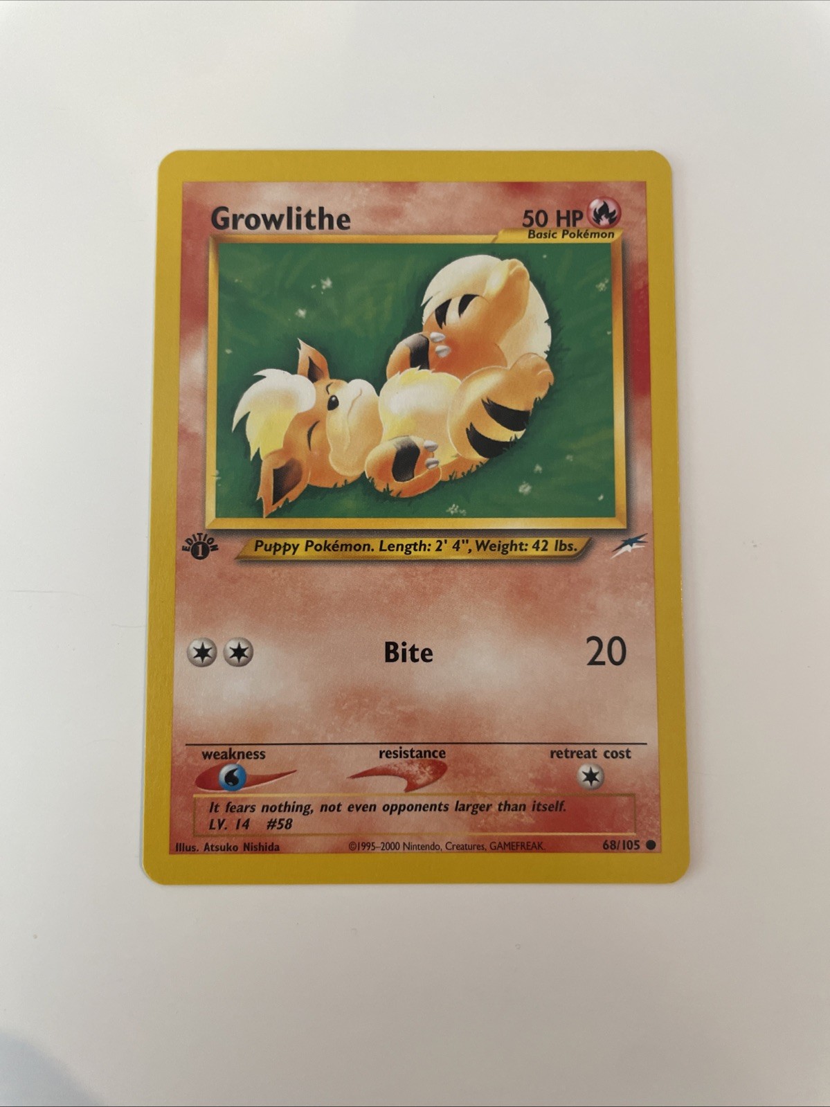 Growlithe 68/105 1st Edition Neo Destiny Pokemon NM