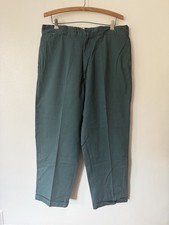 VTG 60s Sanforized Twill Cotton Workwear Chino Pants Green 33W 27L