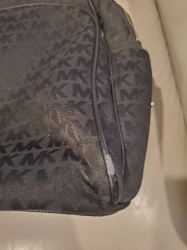 MICHAEL KORS Abbey Large Backpack MK Signature Jacquard Logo Black - Picture 7 of 11
