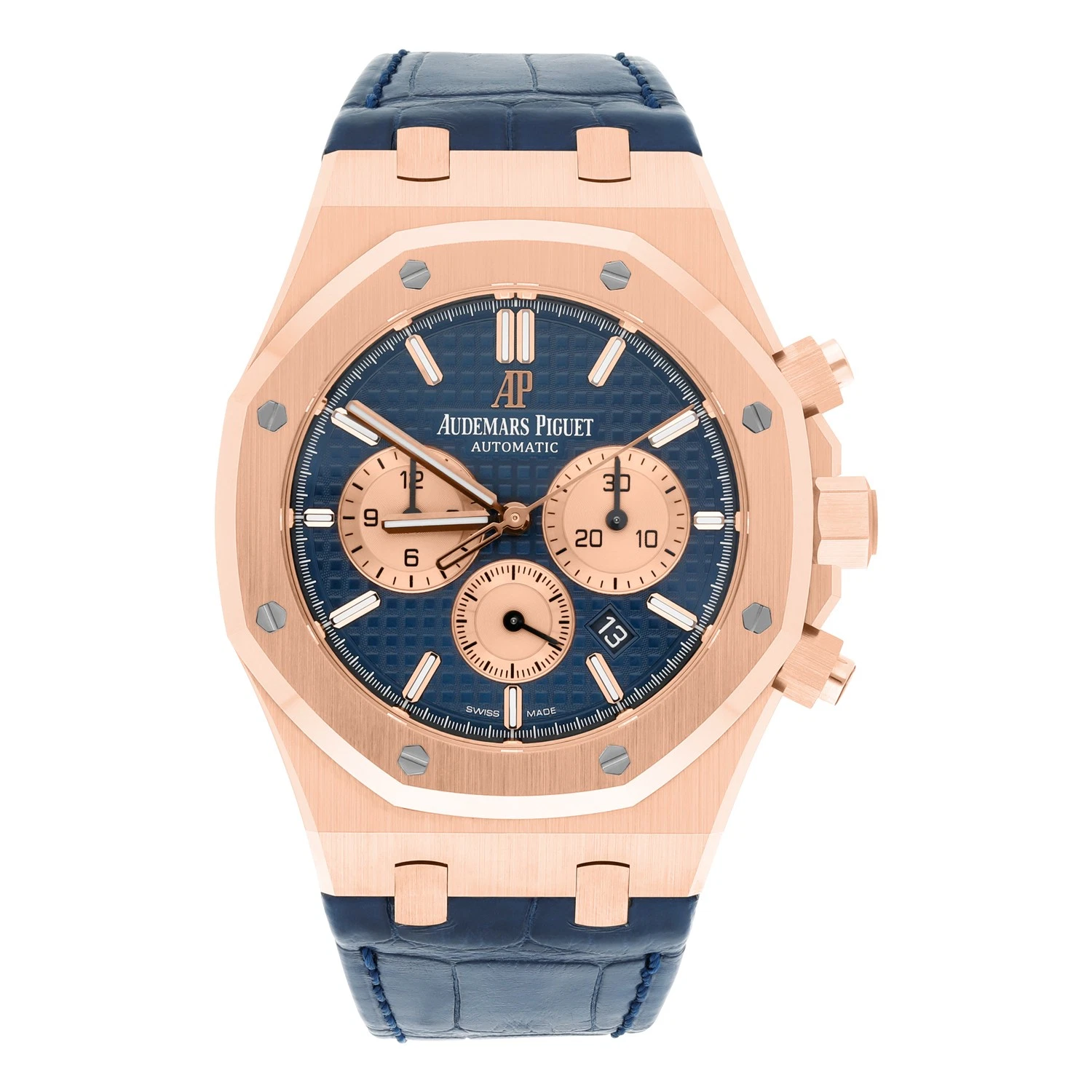 Audemars Piguet — Audemars Piguet Royal Oak Chronograph 26331OR.OO.D315CR.01 Blue Dial Blue Lea...