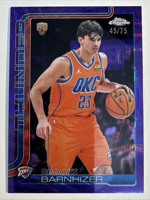 2025-26 Topps Chrome Update Brooks Barnhizer Rookie Purple Refractor #/75 #195