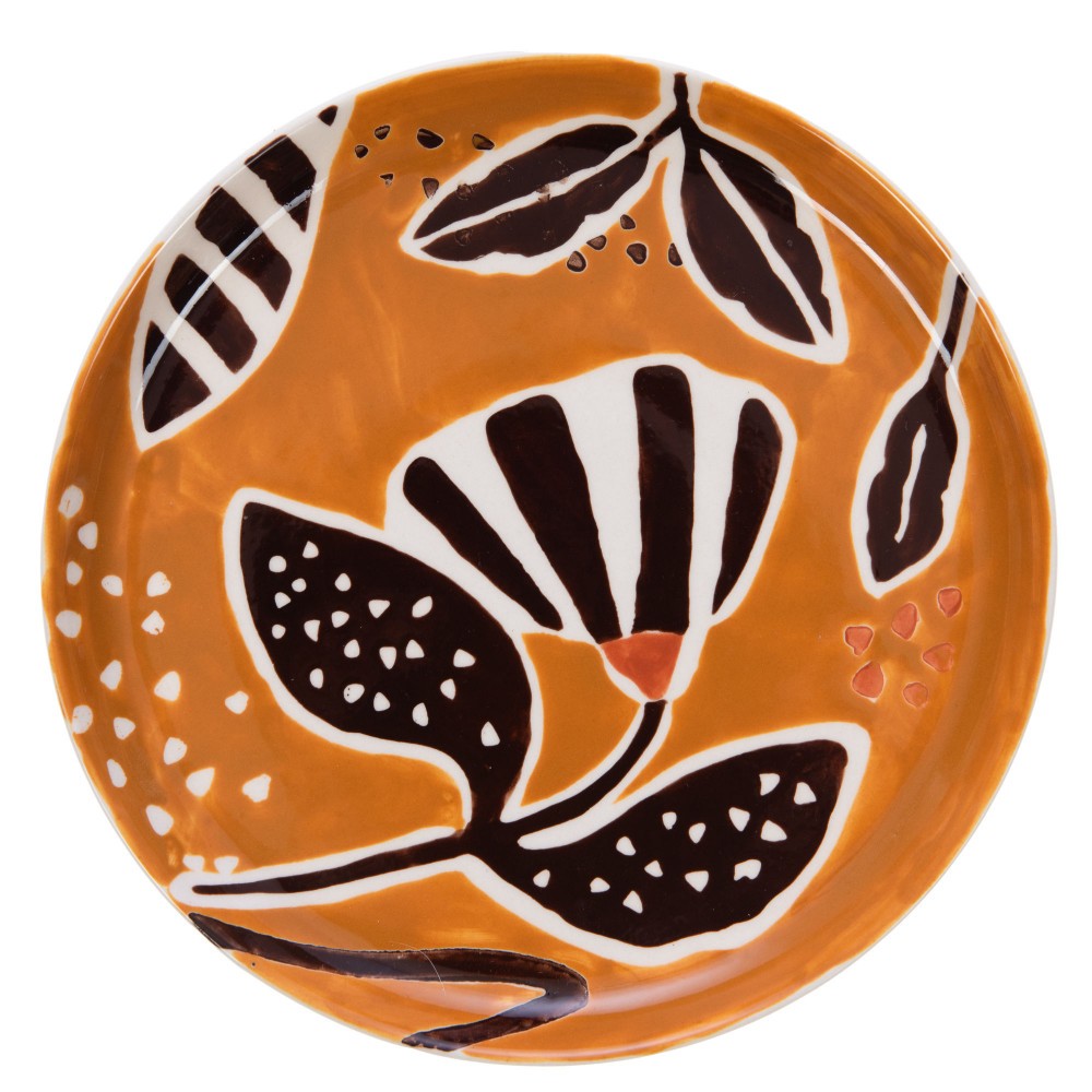 Assiette à dessert Dalila en grès 21 cm | Lot de 6 assiettes plates de couleur beige naturel