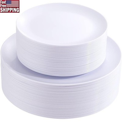 Durable Disposable Plastic Plates Set Party Catering Events Banquets Outdoor Use