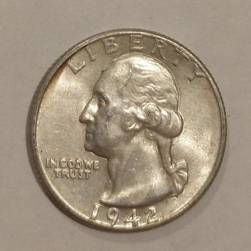 1942 Washington Quarter 90% Silver- Beautiful Coin, Great Album Filler!