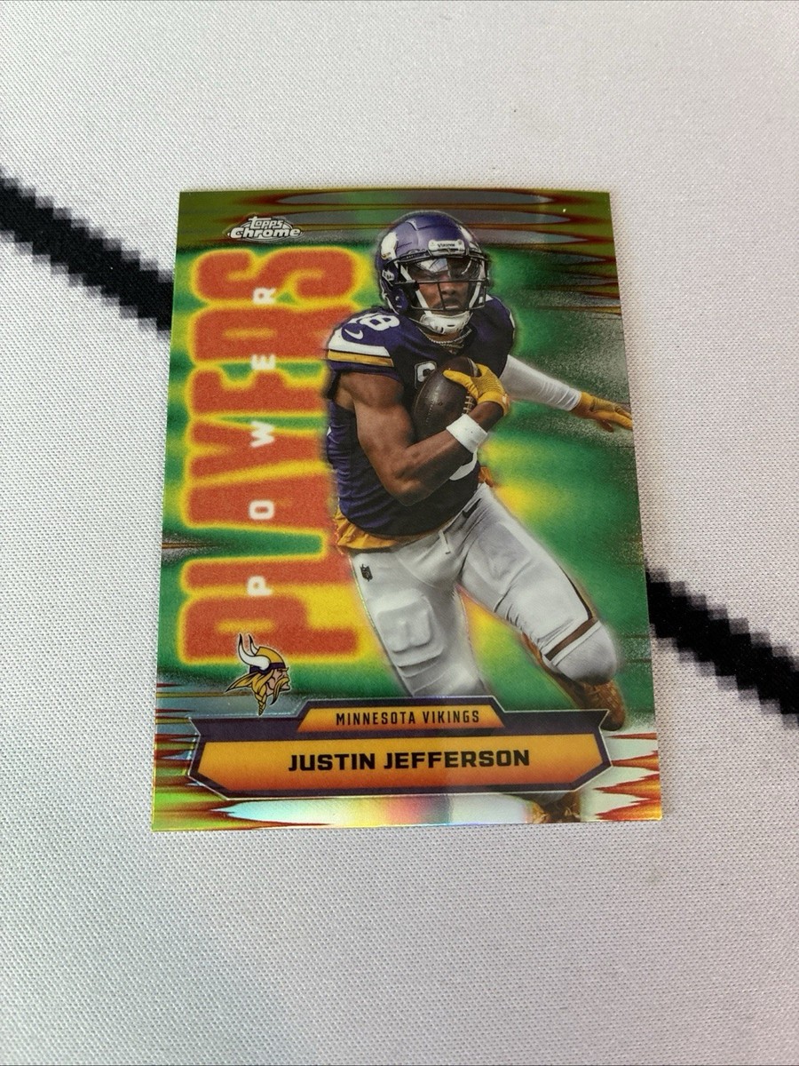 伸*二様 SALE 選手支給品 EF エデュケーションファースト ニッポ ジャケ Justin Jefferson Power Players Refractor | 2025 Topps Chrome NFL