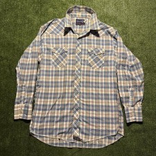 Vintage Wrangler Plaid Flannel Button Up Shirt XL