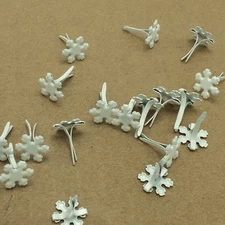 50 Pcs Paper Brads Snowflake Scrapbook Embellishments for Crafting
