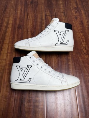 Louis Vuitton Charlie LV High Mens Black White Leather Sneakers - Size 9LV 10US