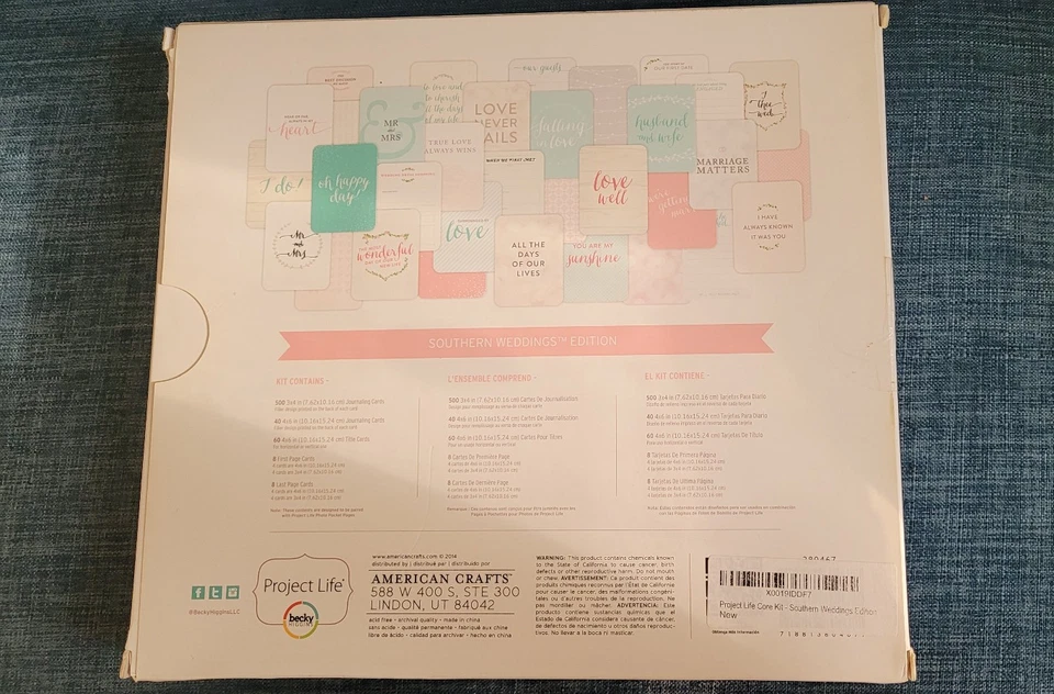 Project Life Core Kit Southern Weddings Edition 616 Tarjetas Kit de Álbumes de Recortes ABIERTO Foto 3 de 3