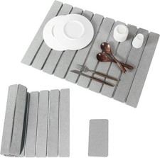2pcs Stone Dish Drying Mat for Kitchen Counter, Quick-Dry Diatomaceous Earth