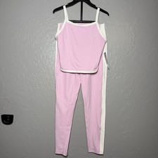 Zella Girls 2 Piece Activewear Outfit Set, Pink/White, S 7/8