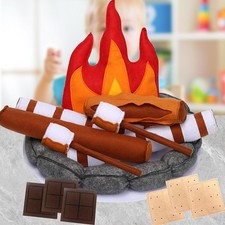 Pretend Play Campfire Camping Toy Playing Set Doll Outdoor Props Holiday Gifts