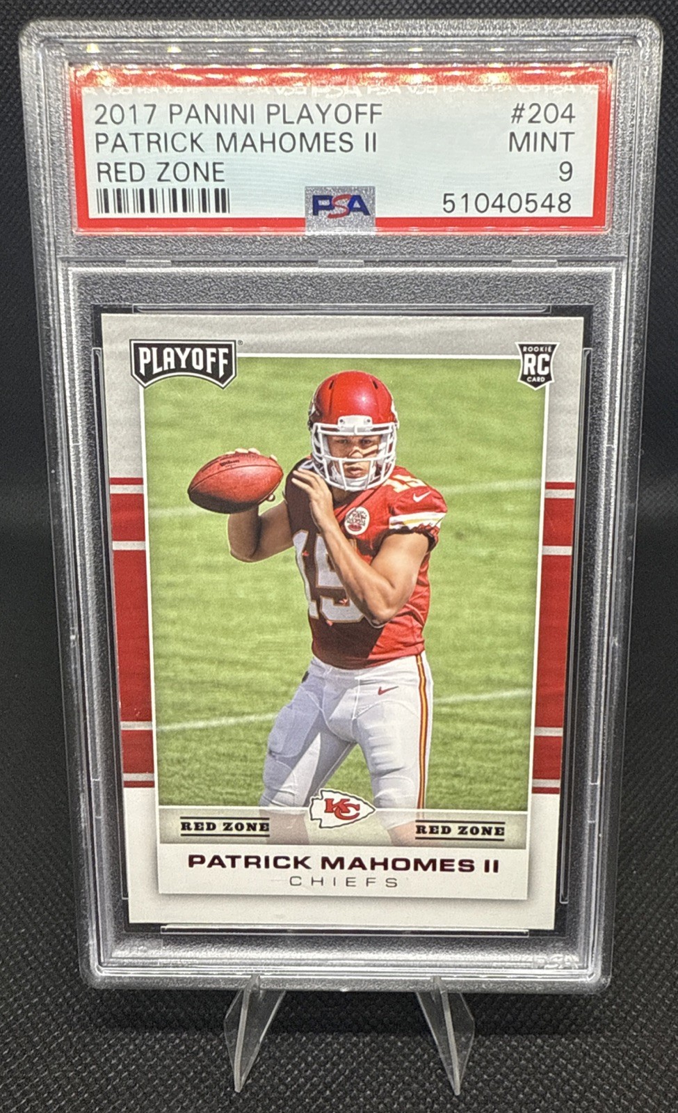 2017 Panini Playoff Patrick Mahomes RED ZONE Rookie RC PSA 9 RARE Chiefs