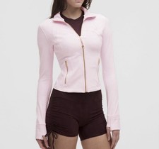 Lululemon Define Cropped Jacket Nulu Pink Organize Gold Size 6 NWOT