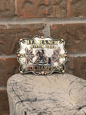 Cowboy Trophy Rodeo Style Belt Buckle withbarrel racer