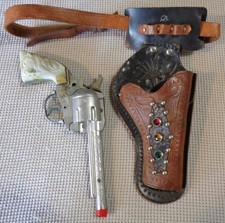 Vintage 1950s Kilgore Roy Rogers Cap Gun Horse Grips W/ Holster  Belt 