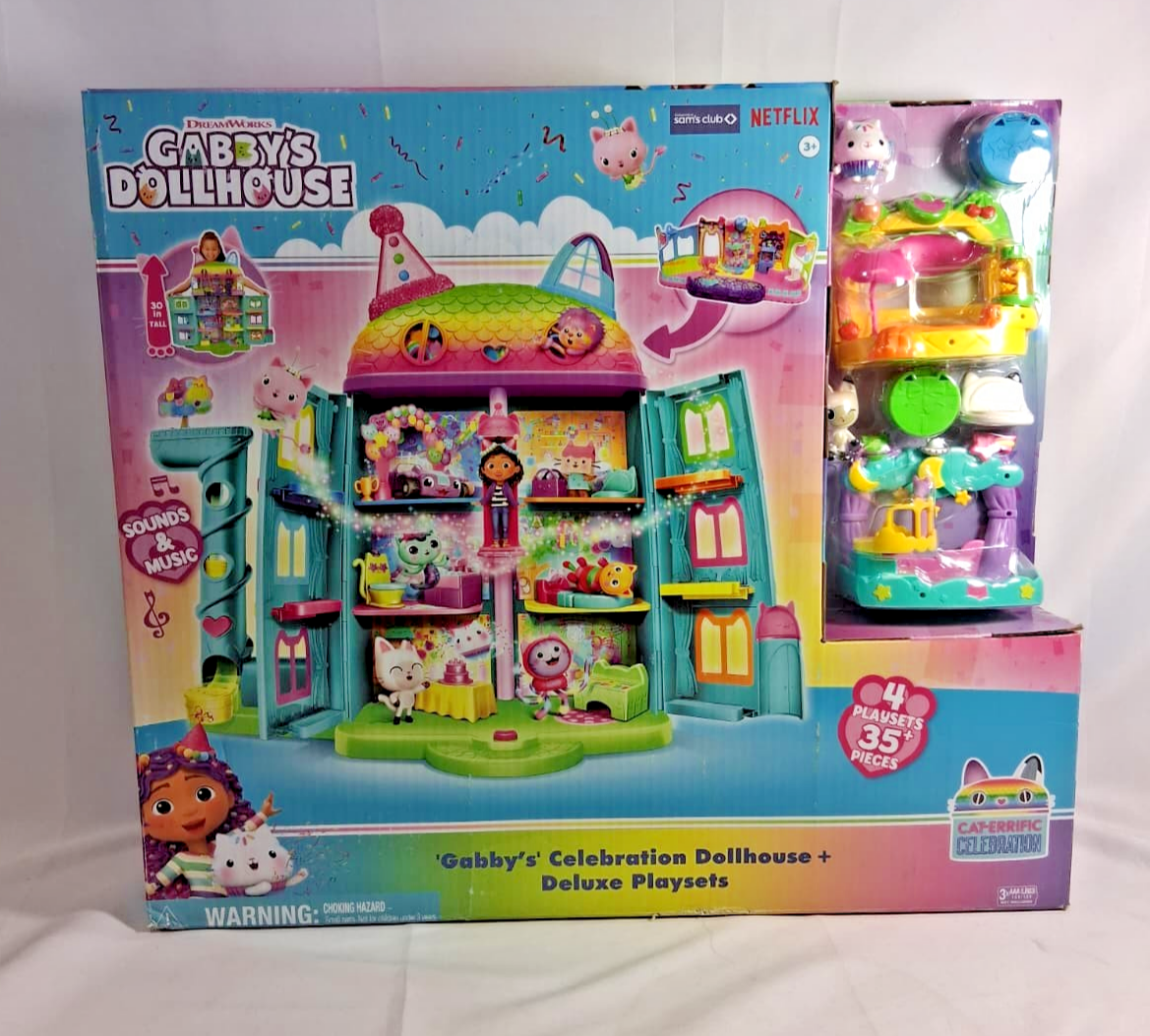 JOY TOY Joytoy Gabby's Dollhouse Ensemble d'accessoires avec 6 supports pour tresses, 2 pinces à cheveux avec sac à paillettes et pochette magique à paillettes sur carte 15 x 2 x 24
